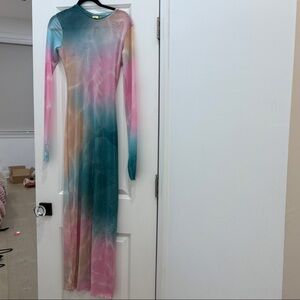 Agua Bendita Multicolor Gradient Maxi Dress
